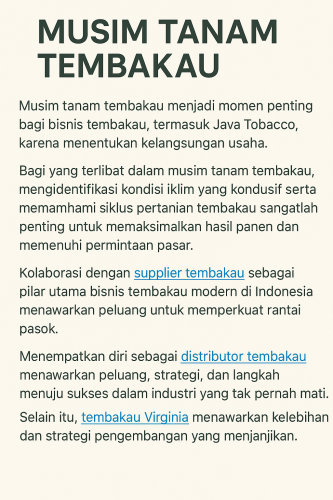 musim tanam tembakau
