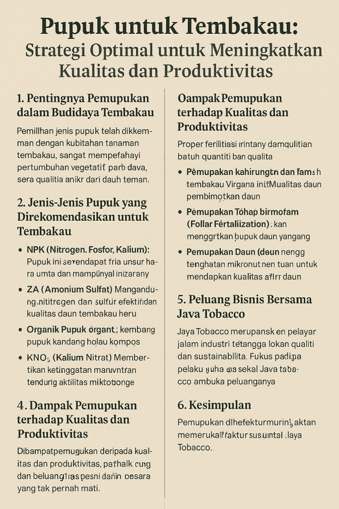 pupuk untuk tembakau