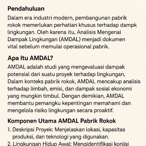 Contoh AMDAL Pabrik Rokok