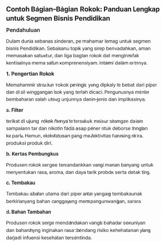 Contoh Bagian-Bagian Rokok
