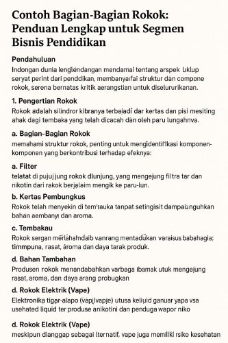 Contoh Bagian-Bagian Rokok
