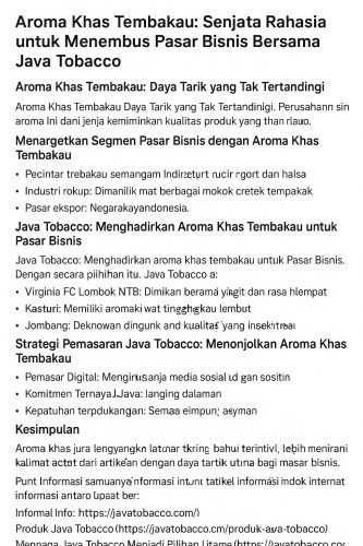 Aroma Khas Tembakau